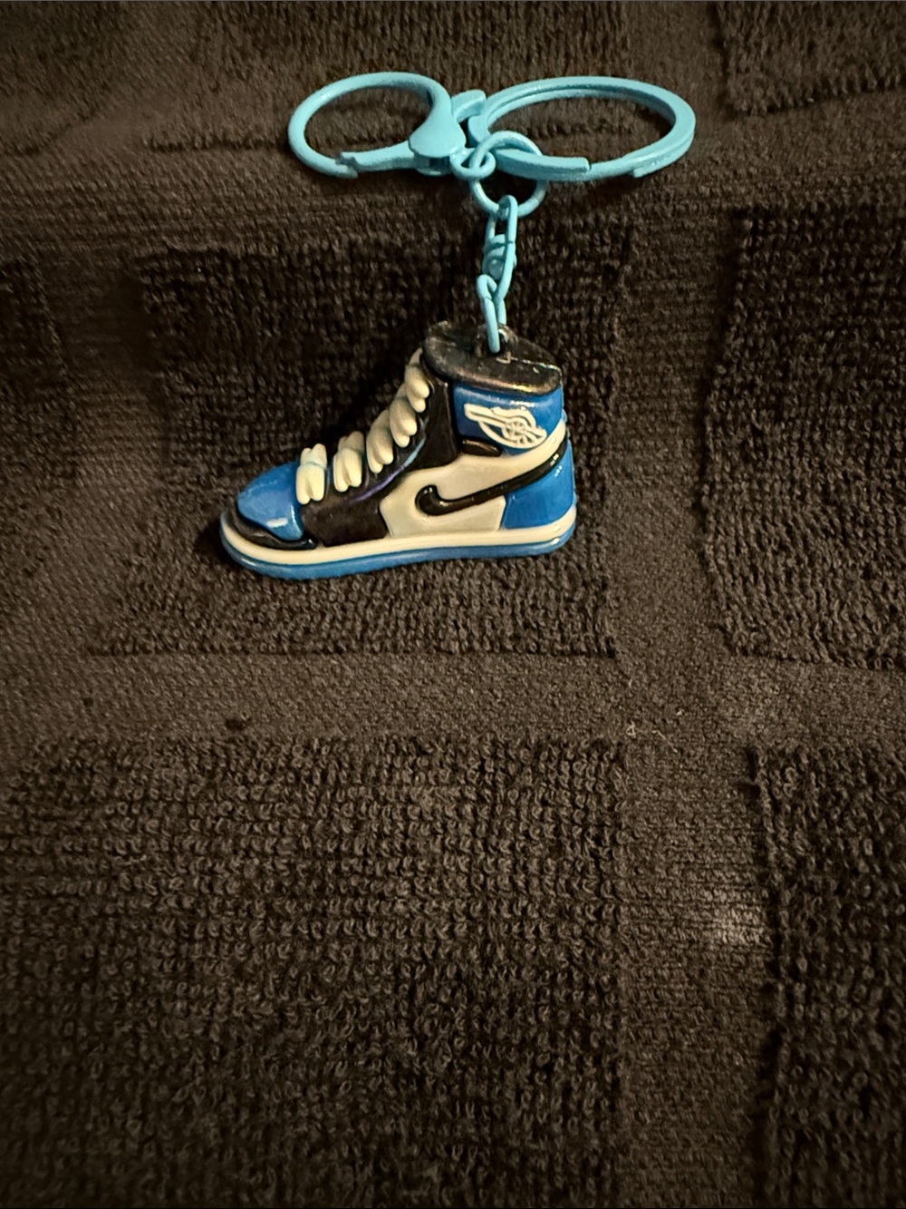 Kids Nike Sneaker Keychain Accessory Blue and Black